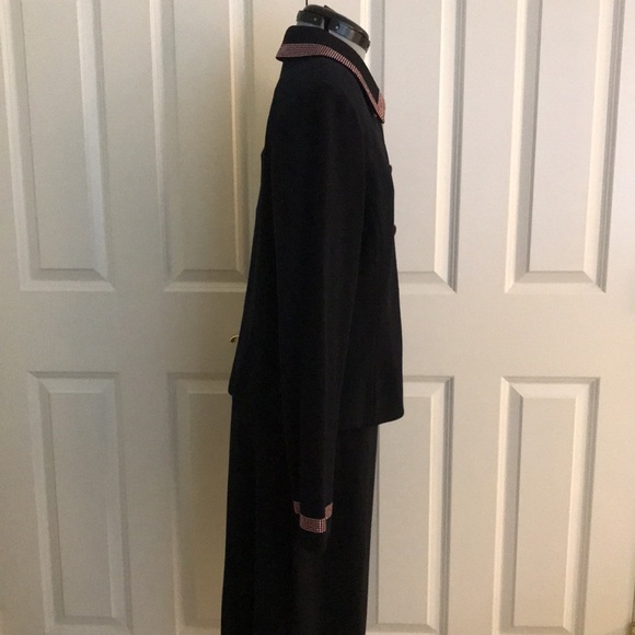 New St. John Evening Black Dress & Jacket  Pink Rhinestone Austrian Crystals  14 - Picture 14 of 17